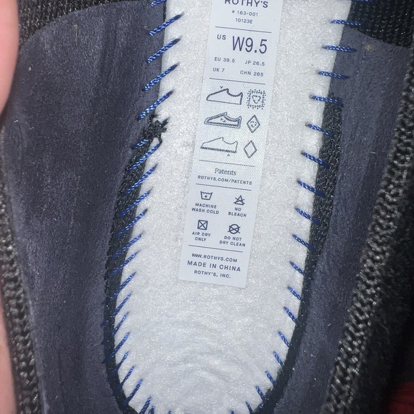 Rothys Lug Loafer Women’s Size 9.5 Merino Wool Round Toe Onyx Black - Picture 10 of 10